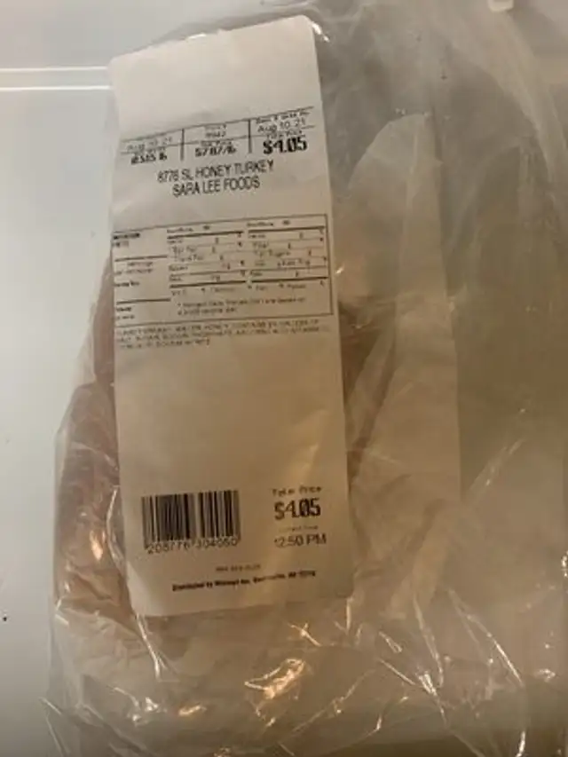 Shaved turkey