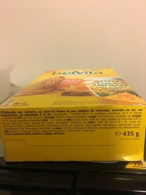 Biscuit miel et pepites de chocolat ingredients label