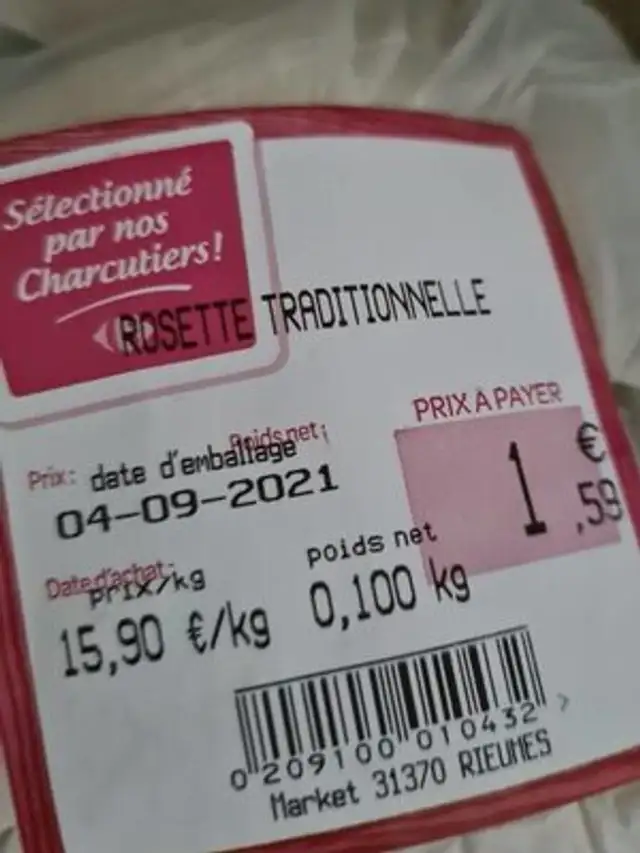 Rosette nutrition facts table