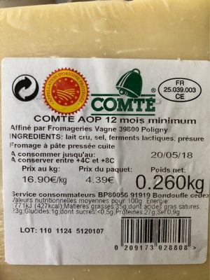 Comté AOP 12 mois minimum