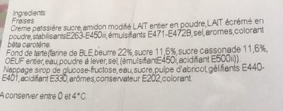 Tarte aux fraises ingredients label