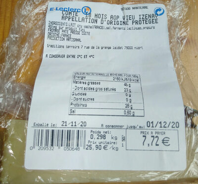 Comté 18 mois AOP Vieu Izenav