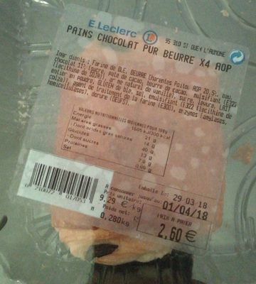 Pain aux chocolat pur beurre