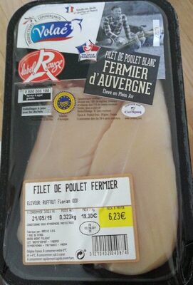 Filet de poulet blanc fermier d'Auvergne front packaging