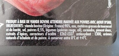 Pavé mariné au poivre nutrition facts table