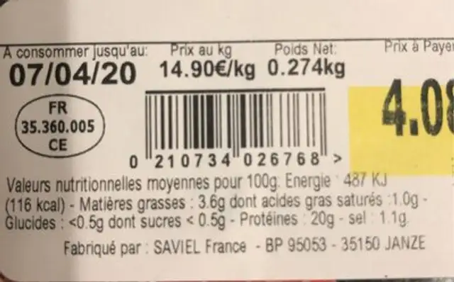 Paves marines 2poivres nutrition facts table