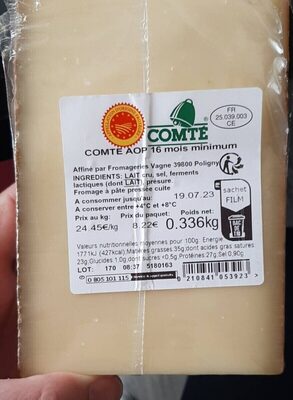 Comte AOP 16 mois minimum