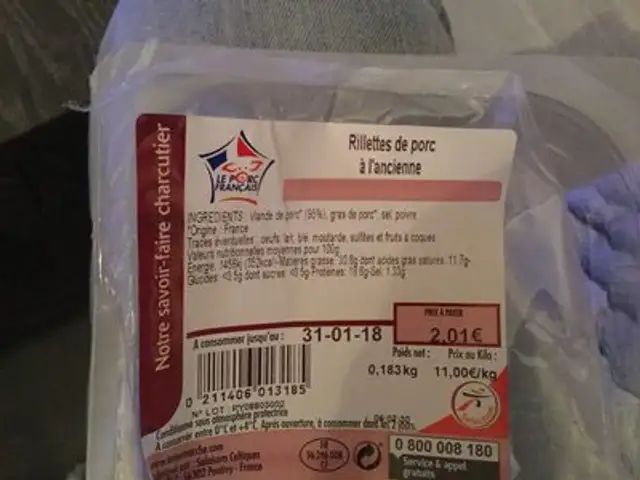 Rillettes de porc à l’ancienne ingredients label