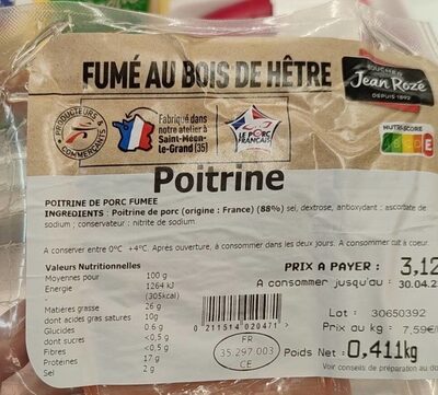 Poitrine front packaging