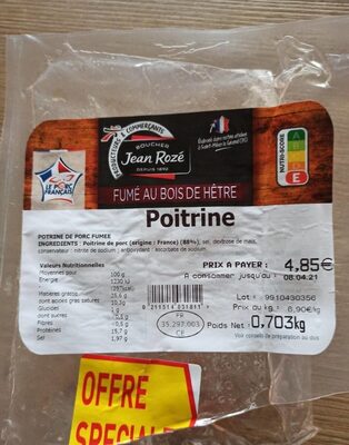 Poitrine fumée au bois de hêtre