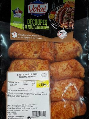 Decoupes de poulet assaisonnées front packaging