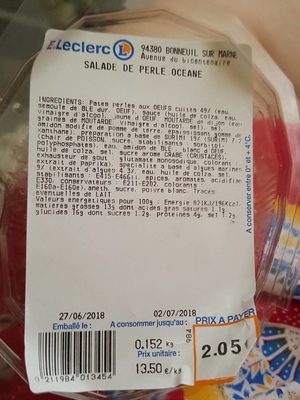 Salade de perle océane front packaging