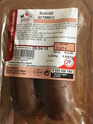 Boudin noir aux pommes x2