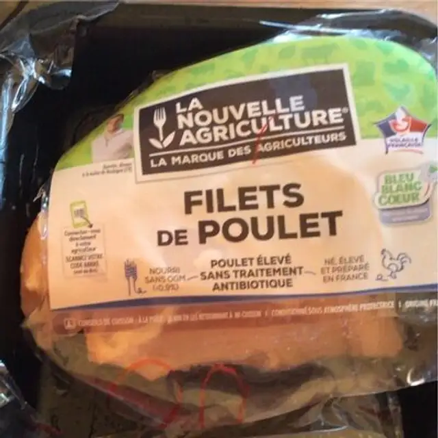 Filet de poulet nutrition facts table