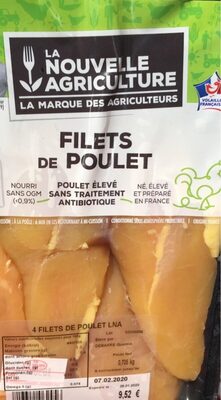 Filets de poulet front packaging