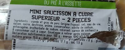 Mini saucisson à cuire supérieur front packaging