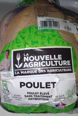 Poulet prêt à cuire élevé sans antibiotiques, nourri sans OGM