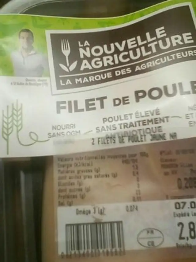 Filet de poulet ingredients label