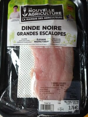 Dinde noir grandes escalopes front packaging