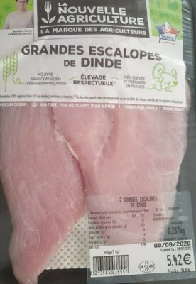 Grandes escalopes de dinde front packaging