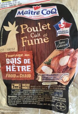Poulet cuit fume front packaging