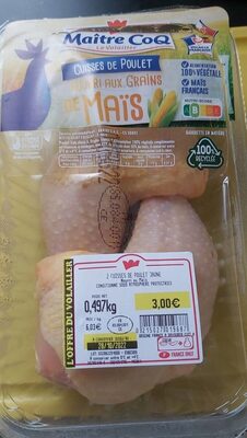 Cuisses de poulet nourri aux grains de maïs