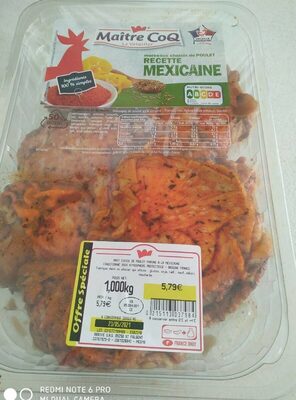 Morceaux choisis de poulet recette mexicaine front packaging