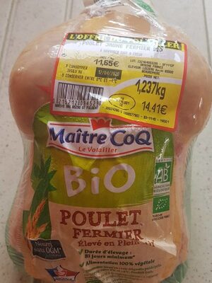 Poulet fermier bio maître coq front packaging