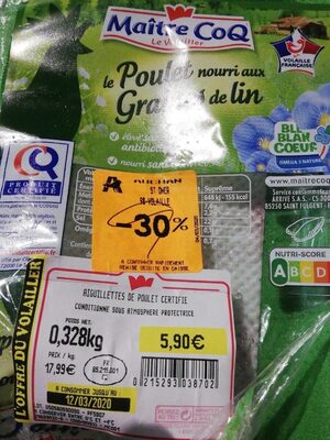 Aiguillette de poulet certifié