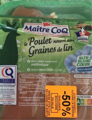 Poulet nourri au graines de lin