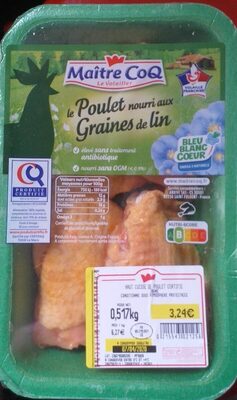 Le poulet nourri aux graines de lin, bleu blanc coeur