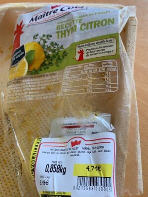 Morceau choisis de poulet recette thym citron