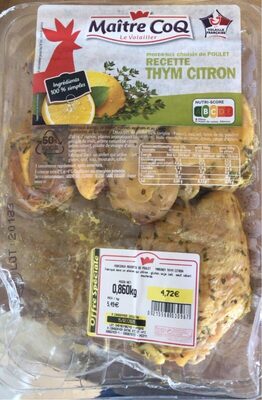 Morceaux de poulet recette thym citron