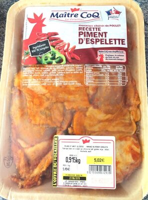 Morceaux de poulet piment d'espelette