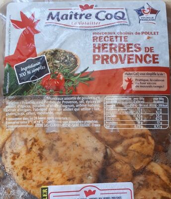 Morceaux choisis de poulet (recette herbes de provence)