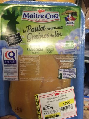 Poulet nourri aux graines de lin