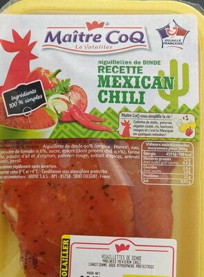 Aiguillettes de dinde recette Mexican chili front packaging