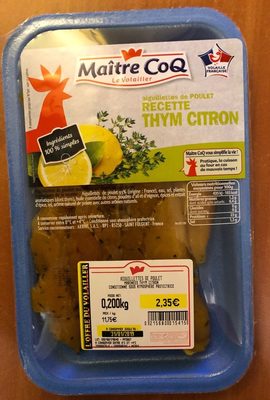 Aiguilettes de poulet marinees thym citron