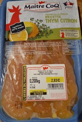 Aiguillettes de poulet recette thym citron front packaging
