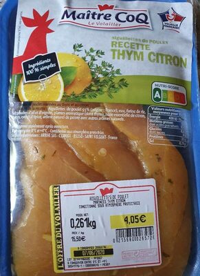 Aiguillettes de poulet thym citron