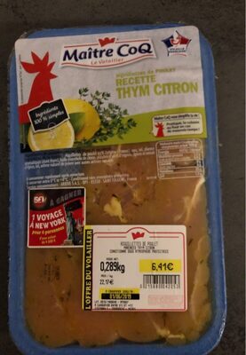 Aiguillettes de poulet marinees thym citron