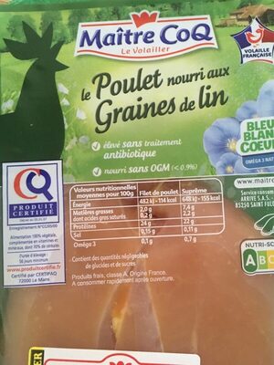 Poulet nourri aux graines