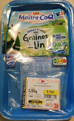 Filets de poulet nourri aux graines de lin