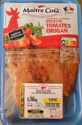 Aiguillettes de poulet tomate origan front packaging
