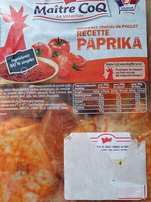 Poulet paprika front packaging