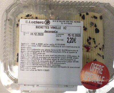 Buchettes vanille décongelé front packaging