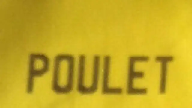 Poulet Fermier de Loué jaune ingredients label
