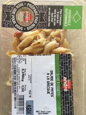 Salade de pâtes à la grecque front packaging