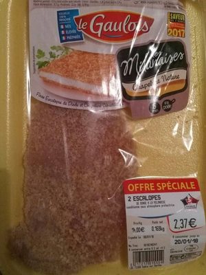 Escalope milanaise nature front packaging