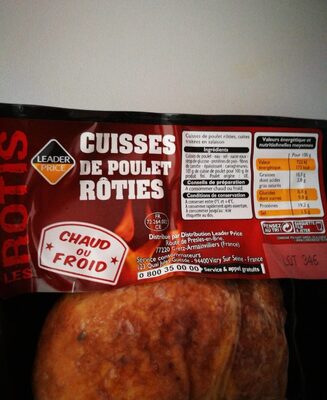 Cuisses de poulet rôties front packaging